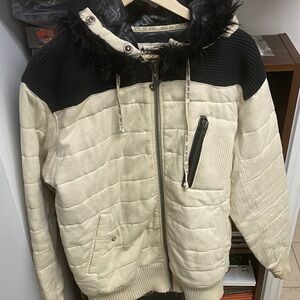 Truth Soul Armor Men's Black & Cream Quilted Hooded Jacket